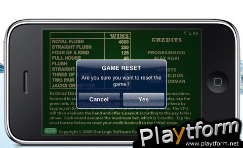 Video Poker: Jacks or Better (iPhone/iPod)