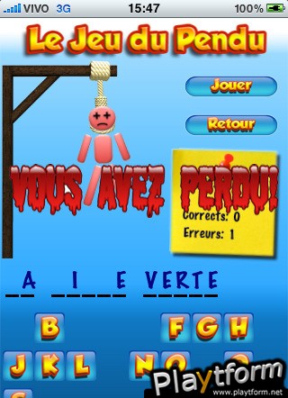 Le Jeu du Pendu (French Hangman with Bluetooth) (iPhone/iPod)