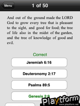 Bible Reference Game (iPhone/iPod)