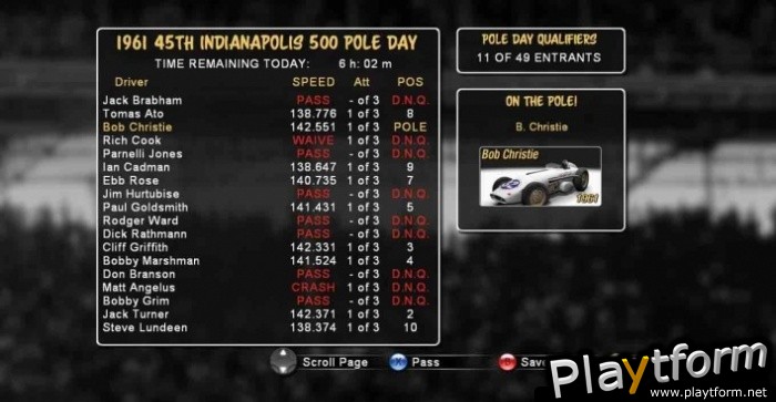 Indianapolis 500 Evolution (Xbox 360)