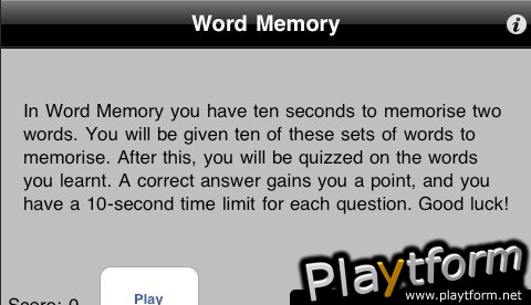 Word Memory (iPhone/iPod)