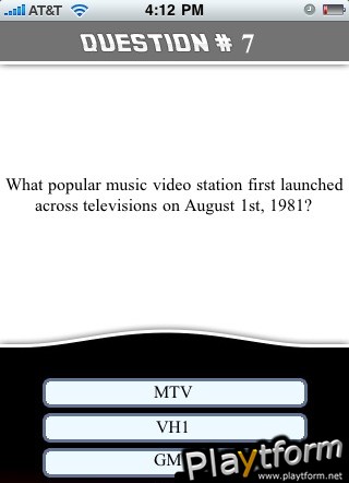 Mega Trivia: Back to the 80s (iPhone/iPod)