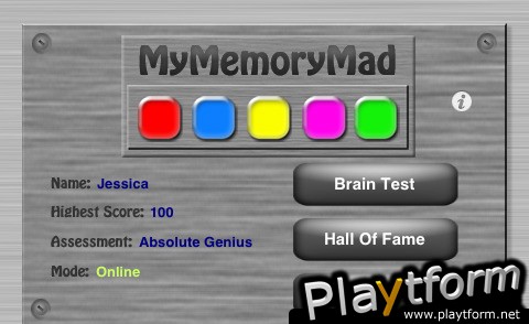 MyMemoryMad - The Ultimate Brain Test (iPhone/iPod)