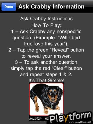 Ask Crabby: Your Fortune-Telling Crab! (iPhone/iPod)