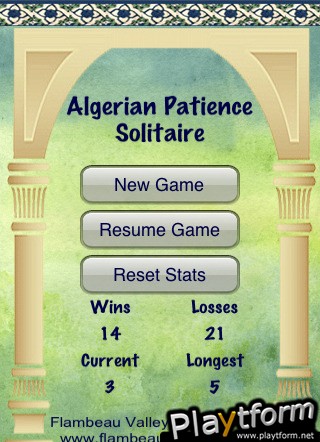 Algerian Patience Solitaire (iPhone/iPod)