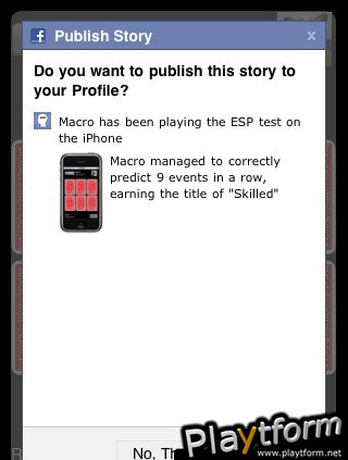 ESP test for Facebook (iPhone/iPod)