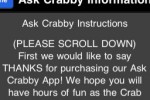 Ask Crabby: Your Fortune-Telling Crab! (iPhone/iPod)