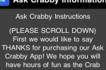 Ask Crabby: Your Fortune-Telling Crab! (iPhone/iPod)