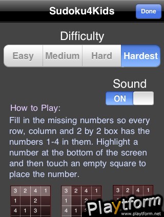 Sudoku 4 Kids (iPhone/iPod)