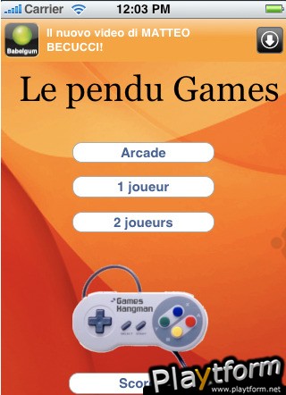 Pendu Jeux Video (iPhone/iPod)