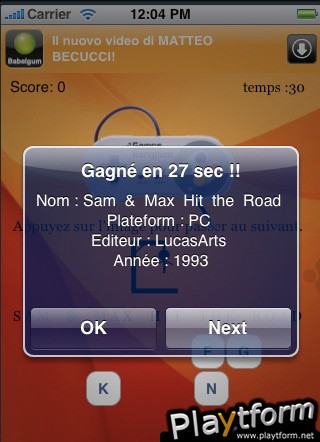 Pendu Jeux Video (iPhone/iPod)