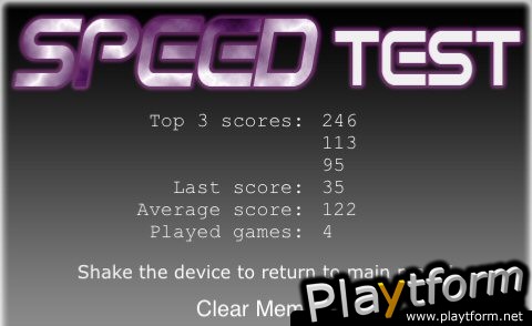 Speed Test Game (iPhone/iPod)