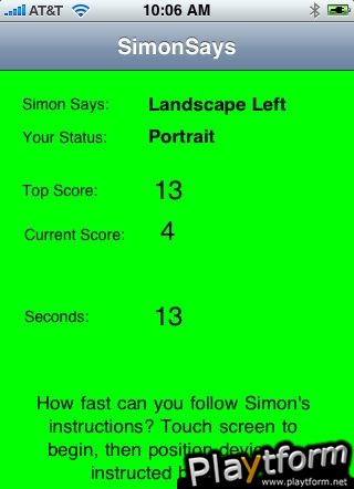 Simon Says Face Up (iPhone/iPod)