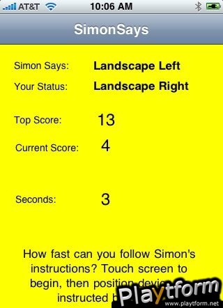 Simon Says Face Up (iPhone/iPod)