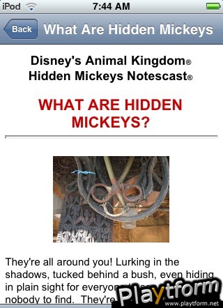 Disney's Animal Kingdom Hidden Mickeys Notescast (iPhone/iPod)