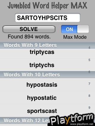 Jumbled Word Helper MAX (iPhone/iPod)