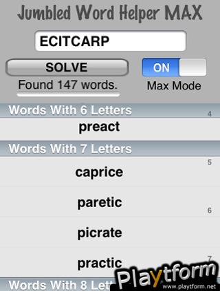 Jumbled Word Helper MAX (iPhone/iPod)