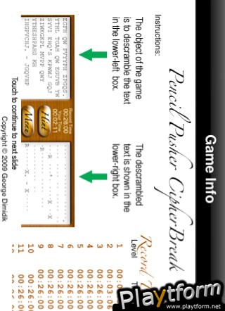 Pencil Pusher Cipher Break (iPhone/iPod)