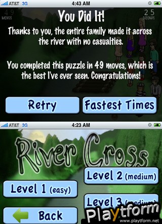 River Cross Logic Puzzle Game (iPhone/iPod)