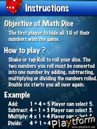 Brain Games - Math Dice (iPhone/iPod)