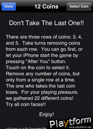 12 Coins Puzzle (iPhone/iPod)