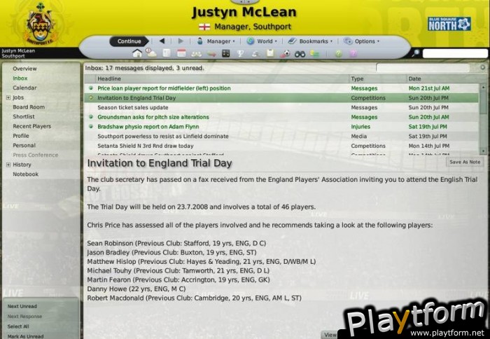 Worldwide Soccer Manager 2009 (PC)