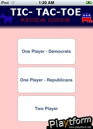 TicTacToe: Political Edition (iPhone/iPod)