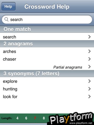 Crossword Help (iPhone/iPod)