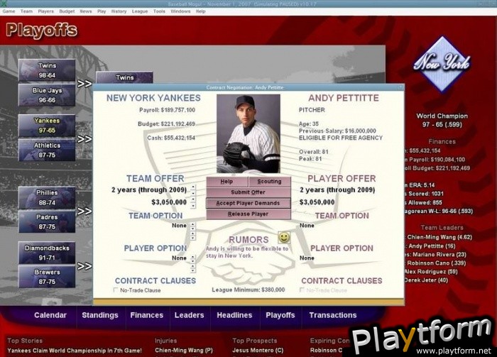 Baseball Mogul 2008 (PC)