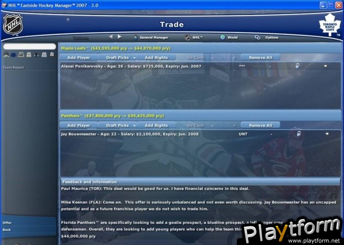 NHL: Eastside Hockey Manager 2007 (PC)