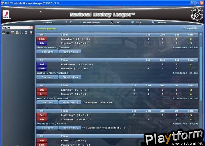 NHL: Eastside Hockey Manager 2007 (PC)