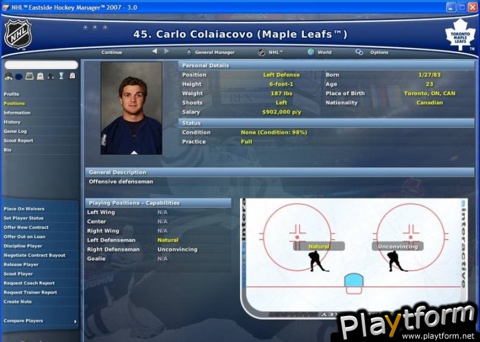 NHL: Eastside Hockey Manager 2007 (PC)