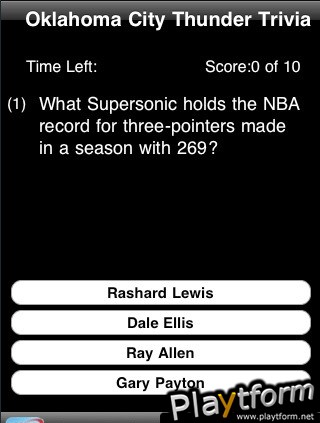 Oklahoma City Pro Basketball Trivia (iPhone/iPod)