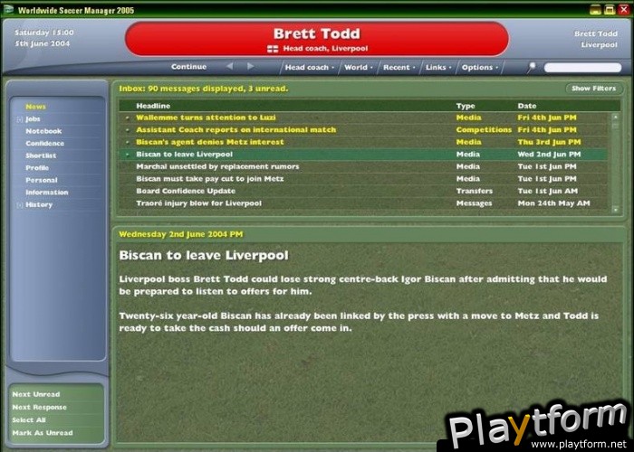 Worldwide Soccer Manager 2005 (PC)