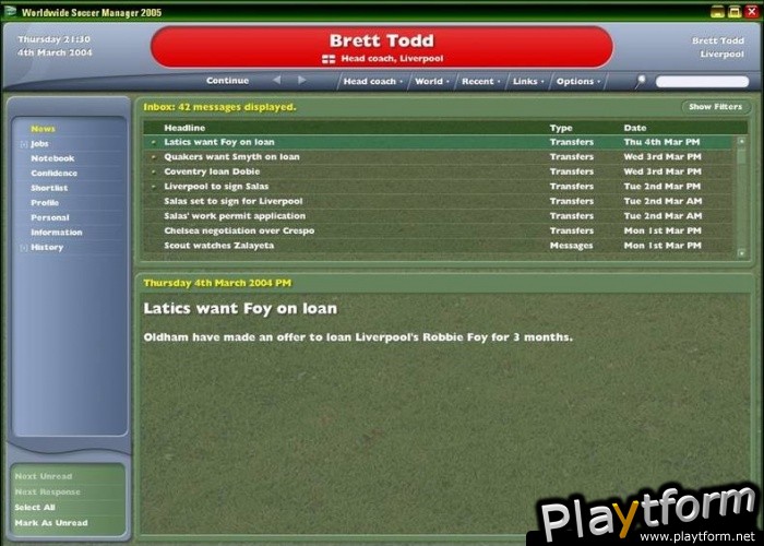 Worldwide Soccer Manager 2005 (PC)