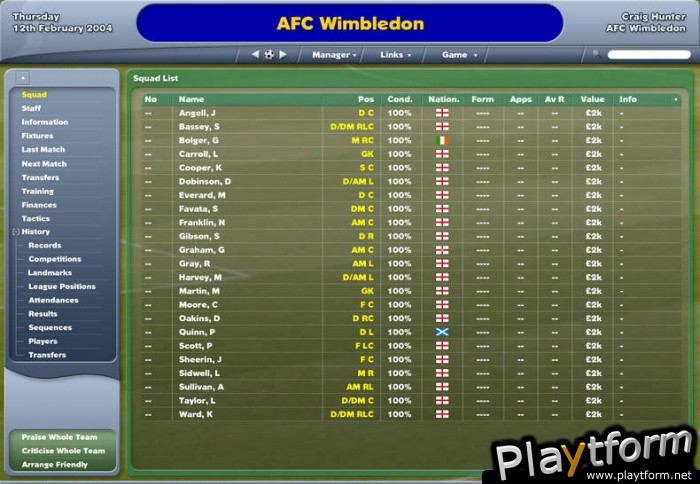 Worldwide Soccer Manager 2005 (PC)