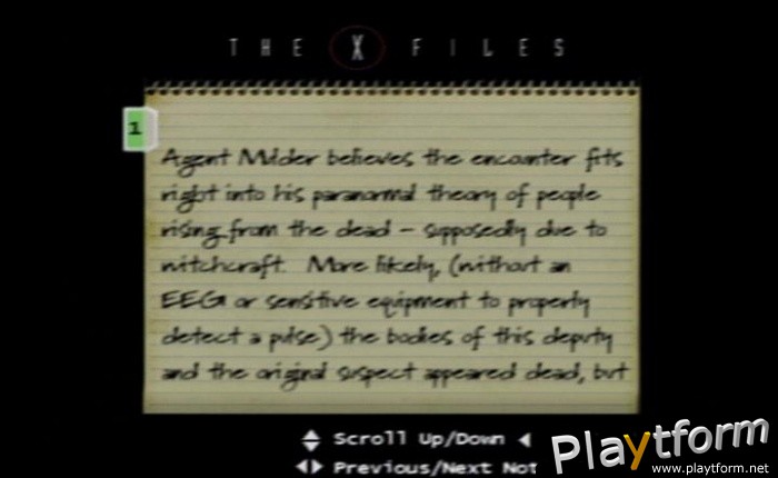 The X-Files: Resist or Serve (PlayStation 2)