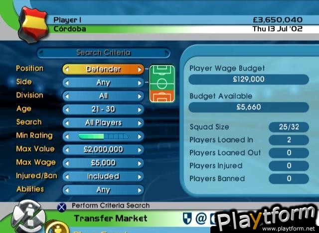 LMA Manager 2004 (PlayStation 2)