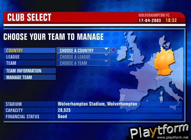 Premier Manager 03/04 (PlayStation 2)