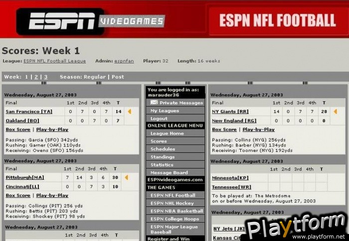 ESPN NFL Football (Xbox)