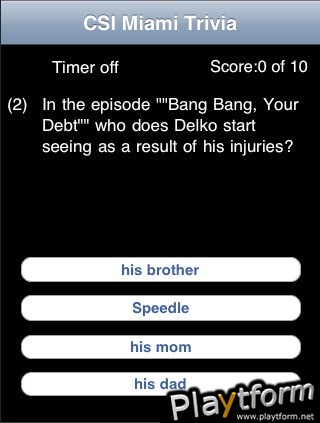 CSI Miami Trivia (iPhone/iPod)