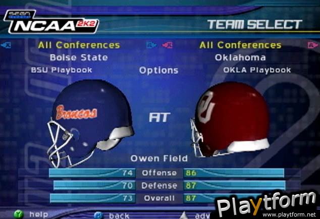 NCAA College Football 2K2 (Dreamcast)