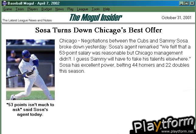 Baseball Mogul 2002 (PC)