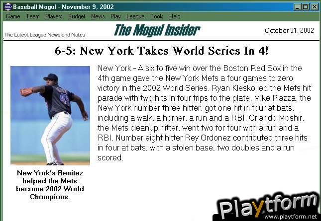 Baseball Mogul 2002 (PC)