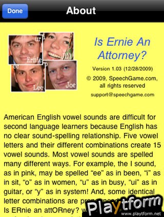 Is ERnie an attORney? (iPhone/iPod)