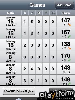 Bowling Score Tracker (iPhone/iPod)