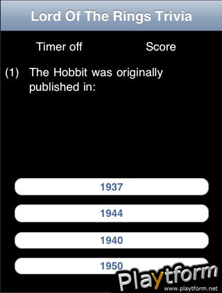 Lord Of The Rings Movie Trivia (iPhone/iPod)