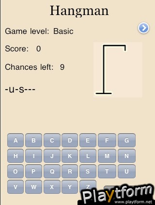 hangman 3 difficulty levels (iPhone/iPod)