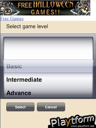 hangman 3 difficulty levels (iPhone/iPod)