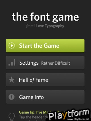 The Font Game (iPhone/iPod)